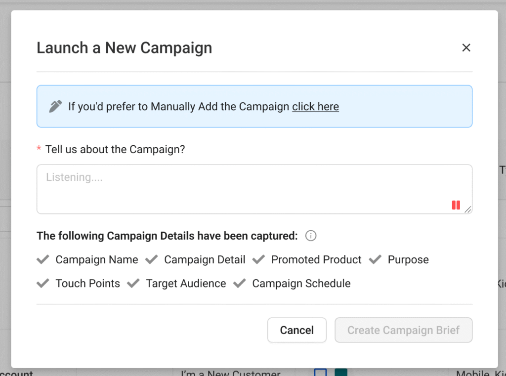 AI generated Campaign Brief